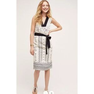 Anthropologie HD In Paris Eventide Dress Sheath Midi Vented Hem Size 12